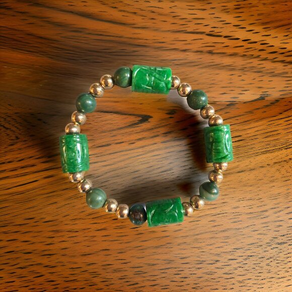 Authentic Jade Bracelet~ 7 inches - Picture 2 of 2